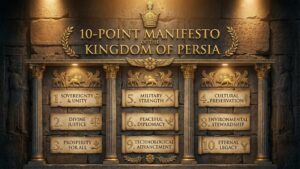 10-Point Manifesto, Kingdom of Persia, پادشاهی پرشیا, Persian manifesto, state principles, Iranian government, Persian sovereignty, national unity, territorial integrity, Persian civilization, government doctrine, official manifesto, constitutional monarchy, Persian state, Iranian statehood, national discipline, just governance, Persian heritage, state legitimacy, government declaration
